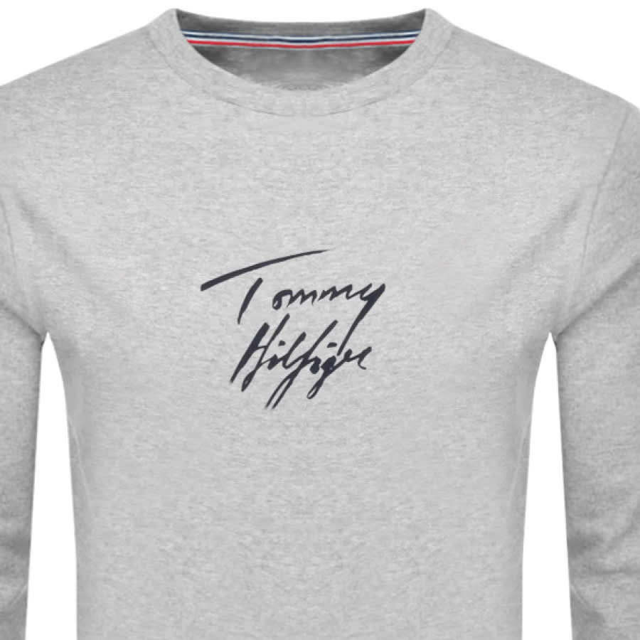 Alternative Image for ProductTommy Hilfiger Logo Crew Neck Sweatshirt Grey2